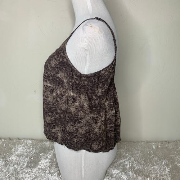 Strappy Brown Flowy Crop Top Cami Small - Picture 3 of 9